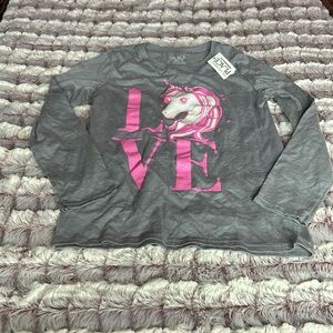The children Place unicorn long sleeve top size medium